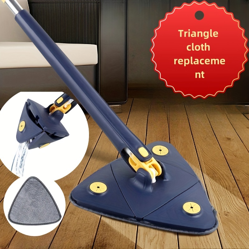 

Triangular Design Flexible Drill Joint Dust Mop Head With Super Fine Fiber Cloth For Easy Corner Cleaning