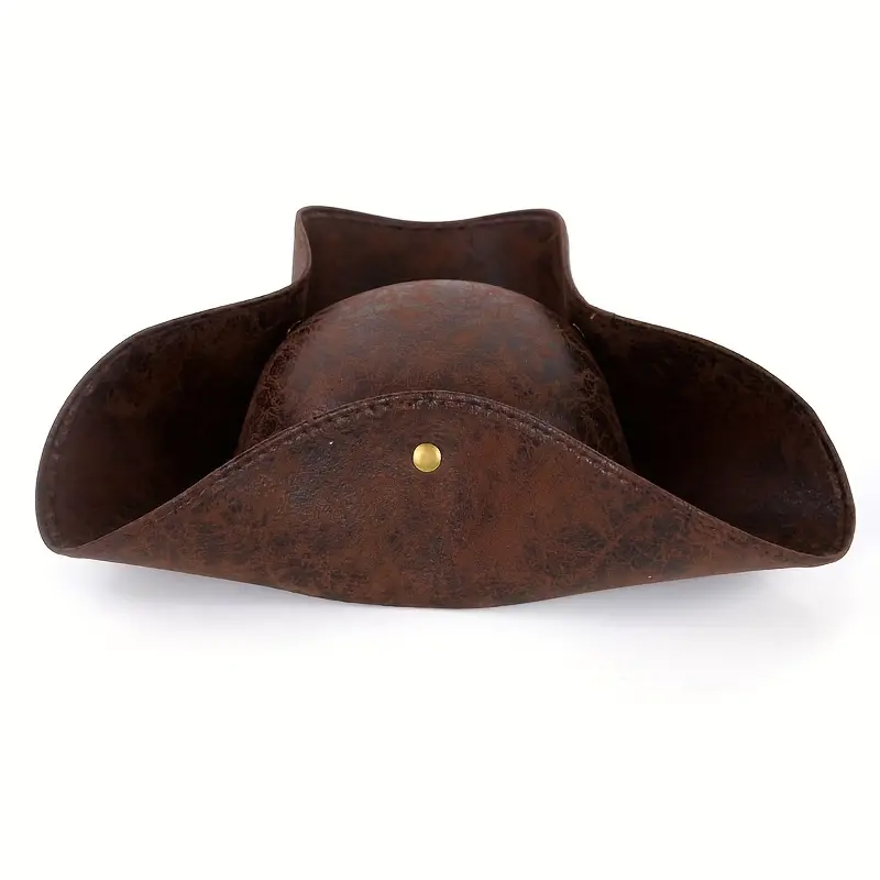 hat for adults faux leather costume accessory for birthday halloween themed parties hand washable electricity free featherless role playing prop cosplay gear details 9