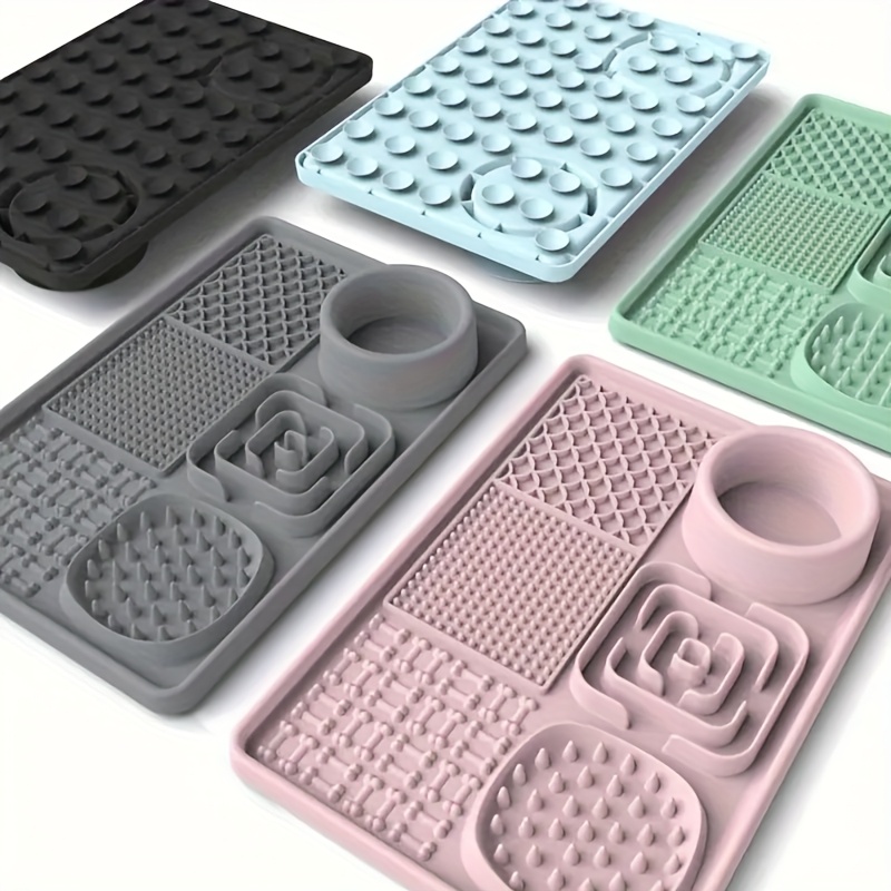 e52 strong suction cup 6 in 1 multi functional pet slow feeding lick mat relieves anxiety promotes health