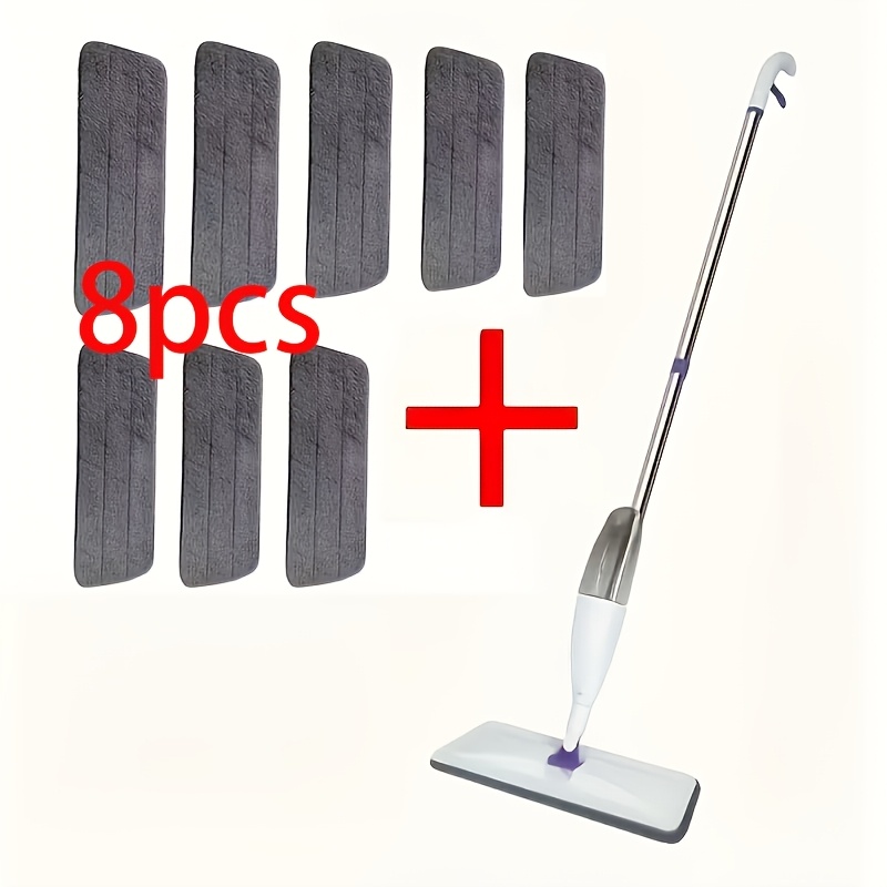 TEMU 360-degree Rotatable Mop And 8pcs Cleaning Cloths, With Spray Bottle, Can Spray Water Or Cleaning Solution, To Pre-wet Mop Head For Stain