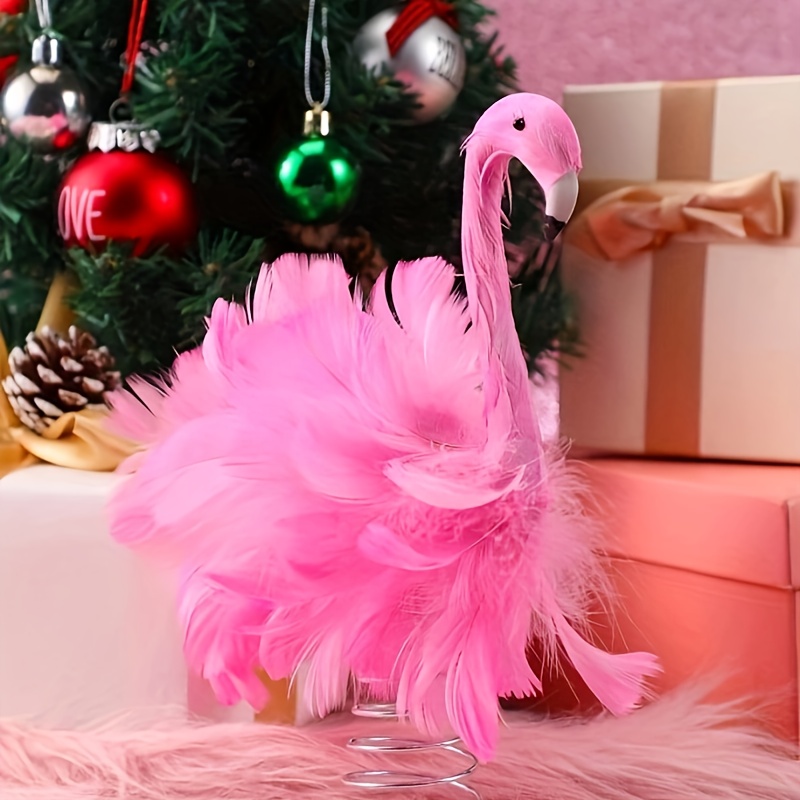 

Pink Flamingo Christmas Tree Topper - Feathered, Garden & Patio Decor