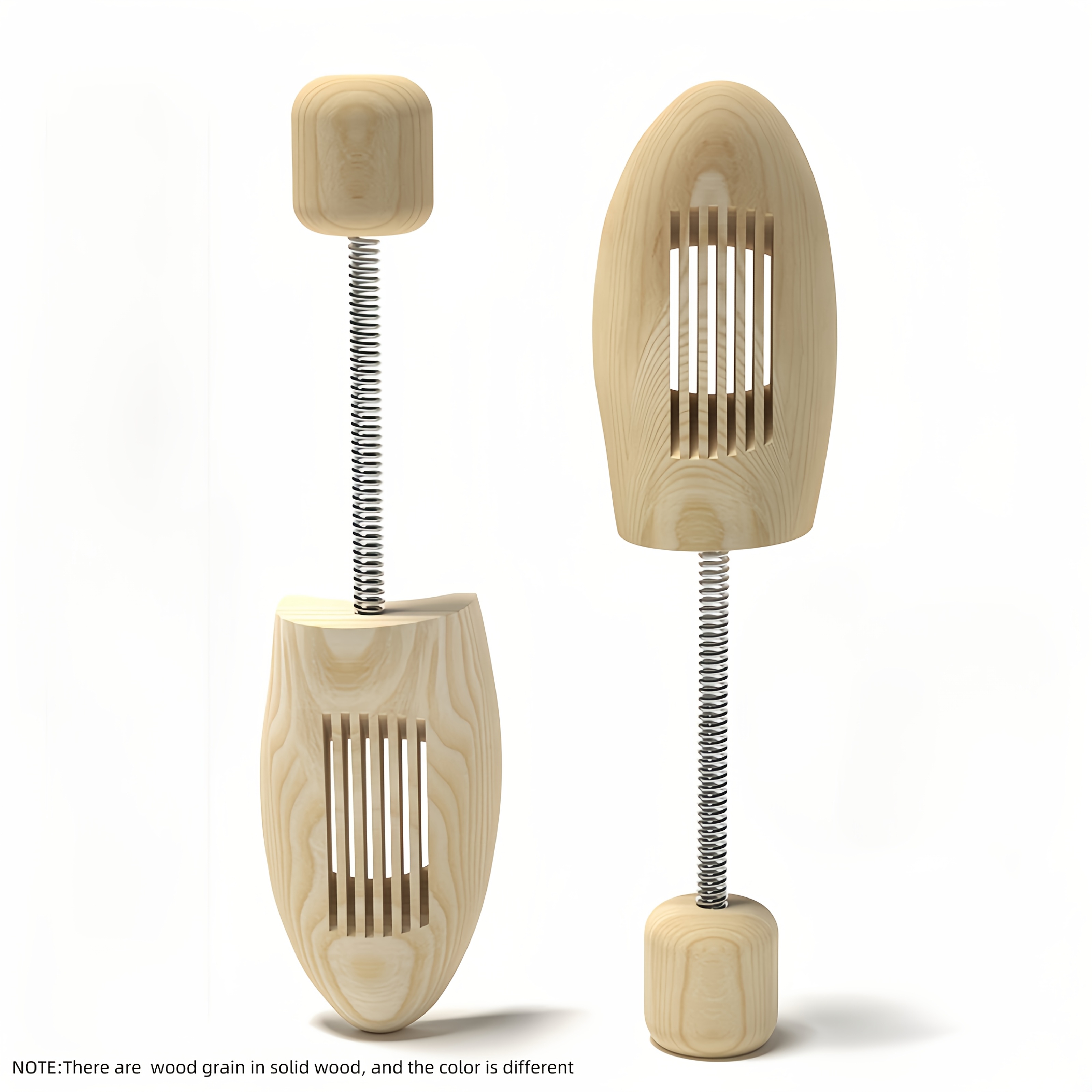 Solid Pine Shoe Trees, Set of Two with Shoehorn