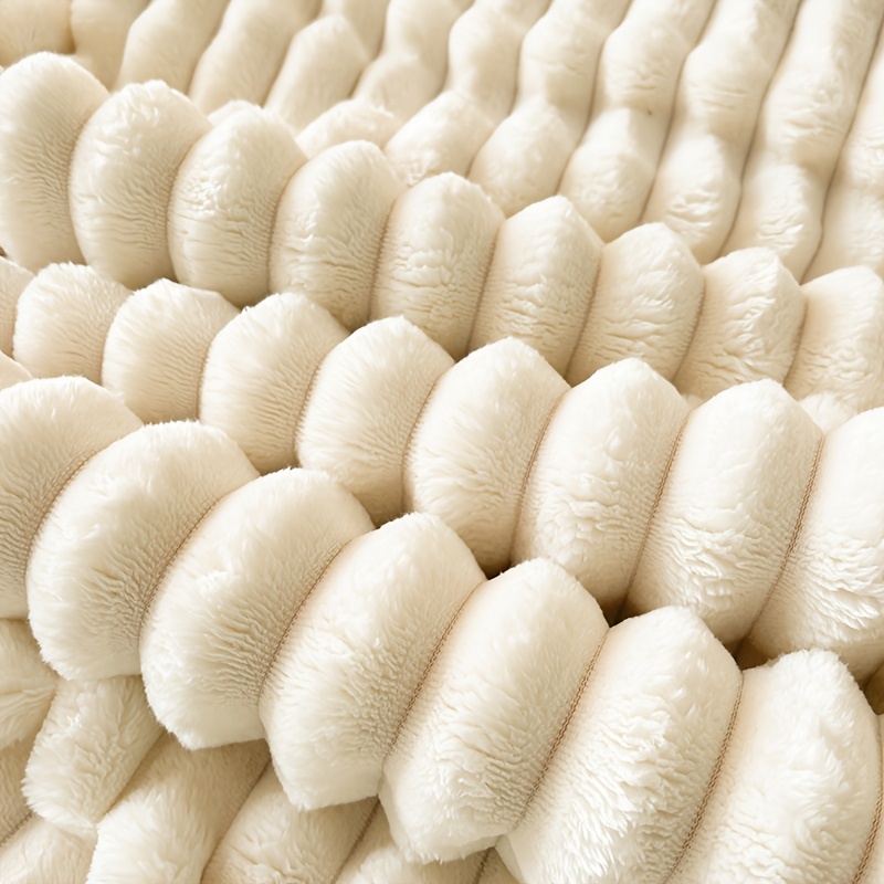 Warm and Comfortable Flannel Drawstring Blanket, Imitation Rabbit Fur Bed Blanket, Soft and Warm Sofa Blanket, Suitable for Nap, Office, Outdoor Camping, Sofa Nap Blanket, Four Seasons Multi-purpose Striped Pattern Gift Blanket 11 Festivals Available