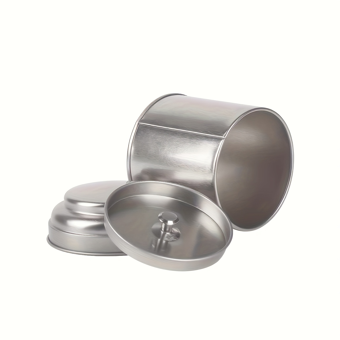 6 pieces of double layered empty tin cans in   colors