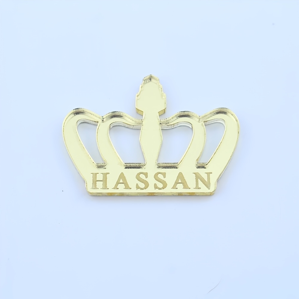 TEMU Personalized Engraved Name Mirror Acrylic Crown Shape, Confetti Table Centerpiece Decoration Custom Baby Baptism Birthday Gift Tag