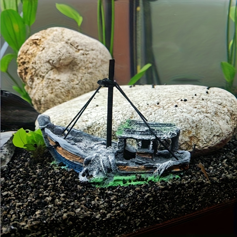 fish tank ornaments sunken ships fishing boats fish - Temu United Arab  Emirates