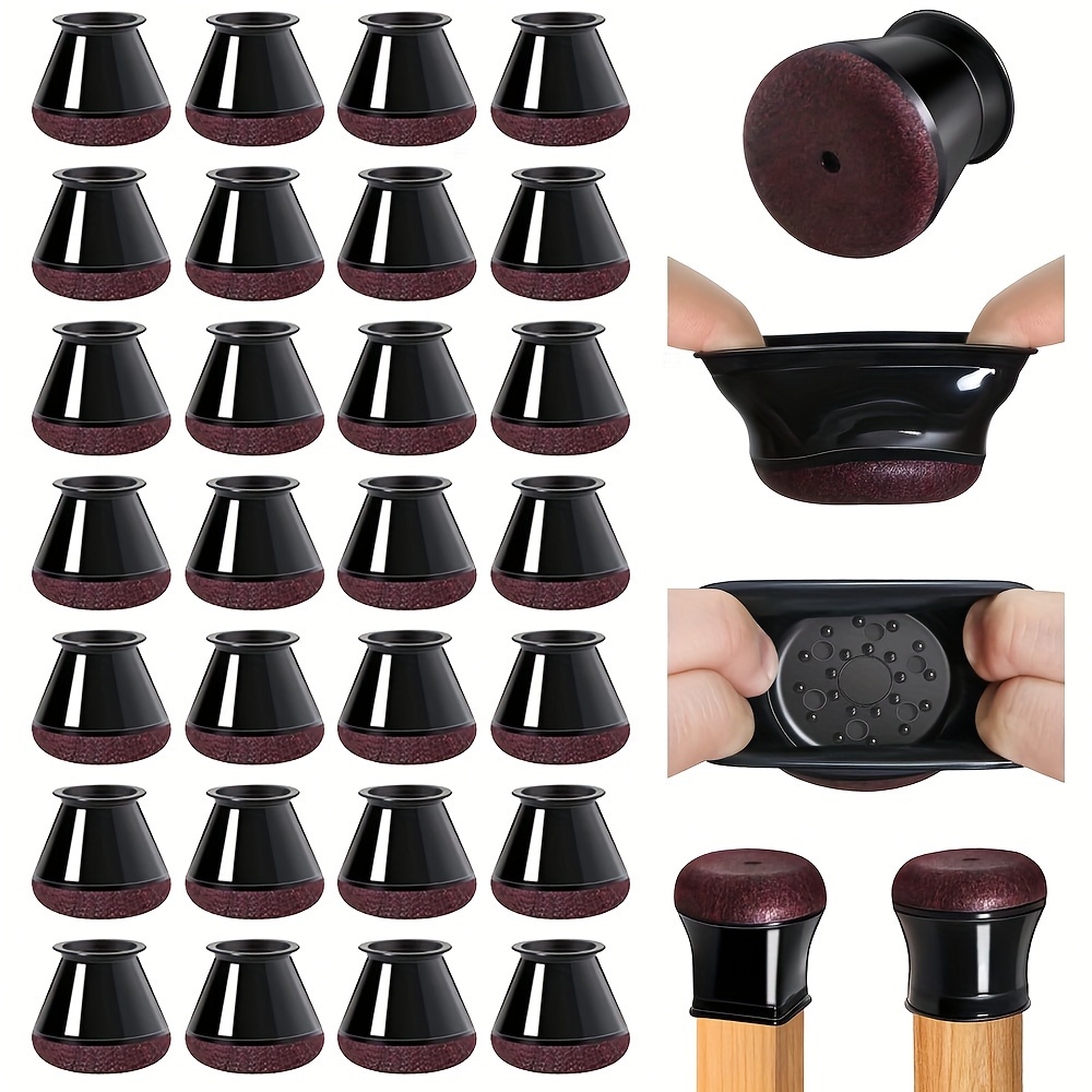 

32pcs Leg Floor Protectors, Furniture Felt Pads Silicone Covers Caps For Chairs, Non-slip Bottom Furniture Leg Caps For , Avoid Scratching And Noise