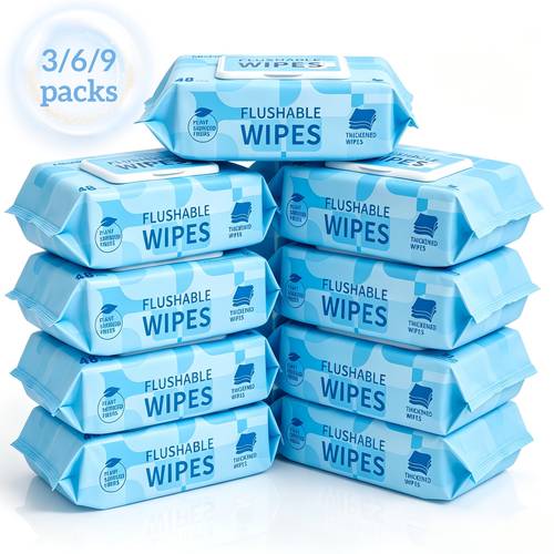 item picture 9 6 3 packs flushable wipes for wet wipes total 432 288 144pcs unscented toilet wipes flushable no alcohol and 100 plant based fibers septic and sewer safe