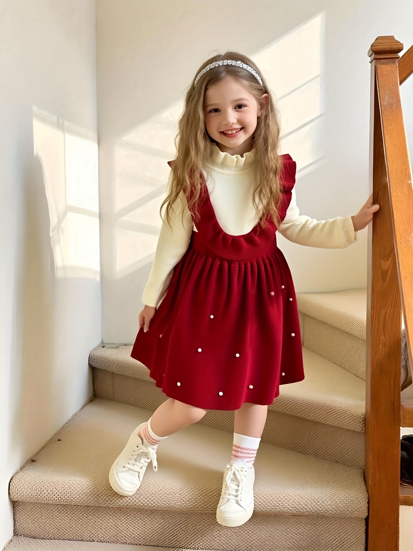 girls color block fashion korean style dress lace trim round - Temu  Mauritius