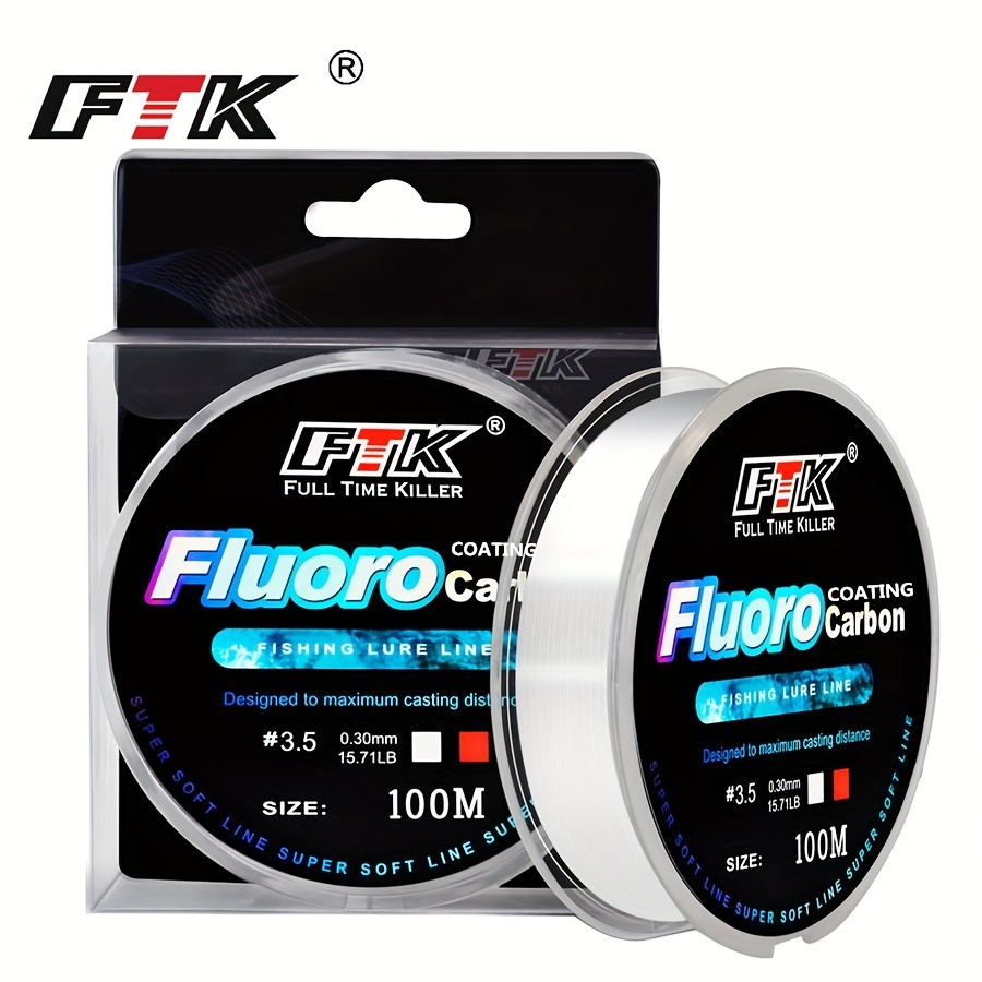 

1pc Ftk 100m Fluorocarbon Coated Nylon Monofilament Fishing Line - Strong, Sensitive, And Abrasion Resistant