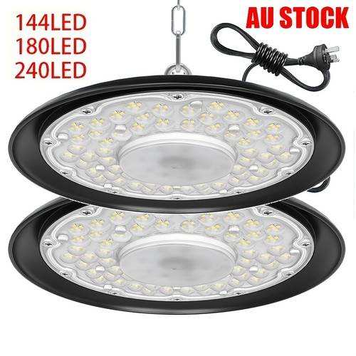 500w ufo led high 120 angle matte black aviation and acrylic lens with cooling fan for garage industrial workshop barn semi flush mount light cooling