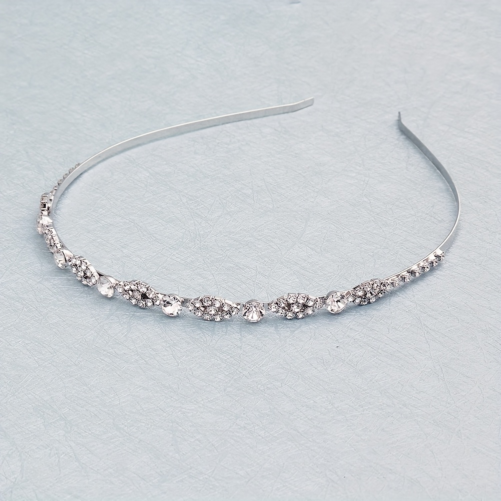 Image of Rhinestone Crown Headband, Elegant Bridal Additions For Weddings, Perfect For Photography And Evening Events