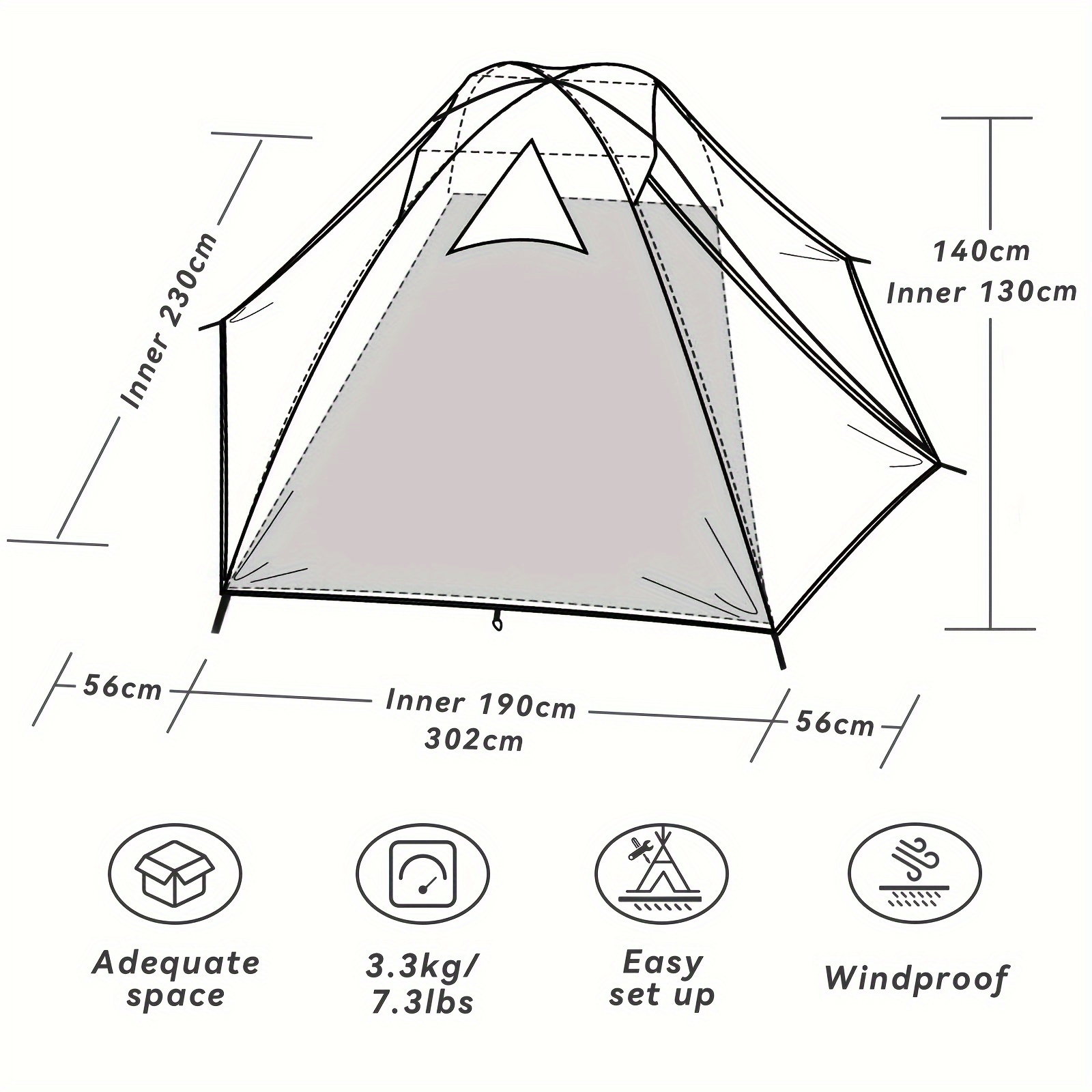 Camping Tent 2 3 Person Professional Waterproof Windproof Lightweight Backpacking Tent Suitable For Outdoor Hiking Camping Mountaineering And Travel Highquality & Affordable Temu