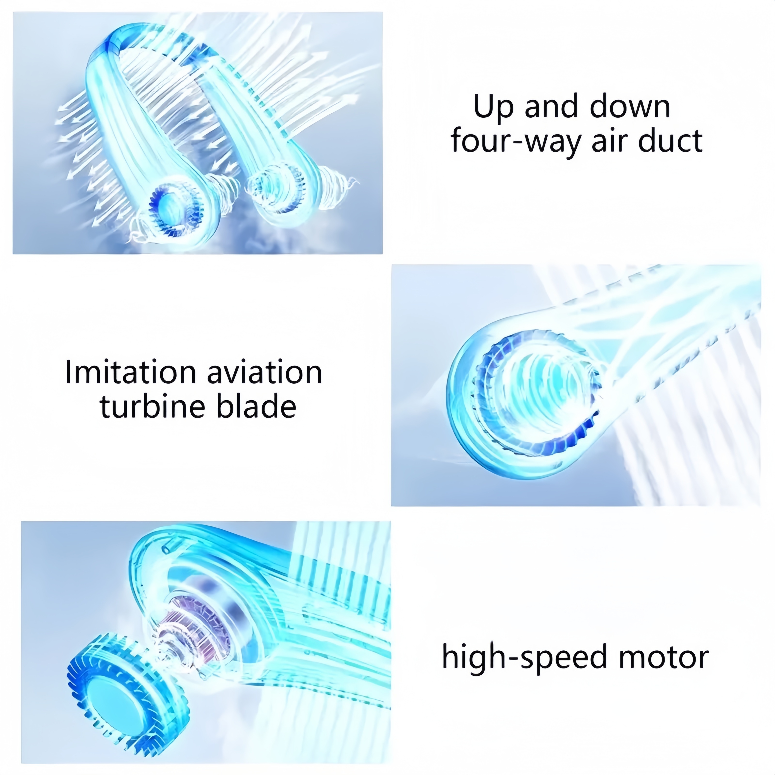 portable bladeless neck fan with led display usb rechargeable 5 speed adjustable air cooler for outdoor sports camping beach travel ideal summer gift details 3