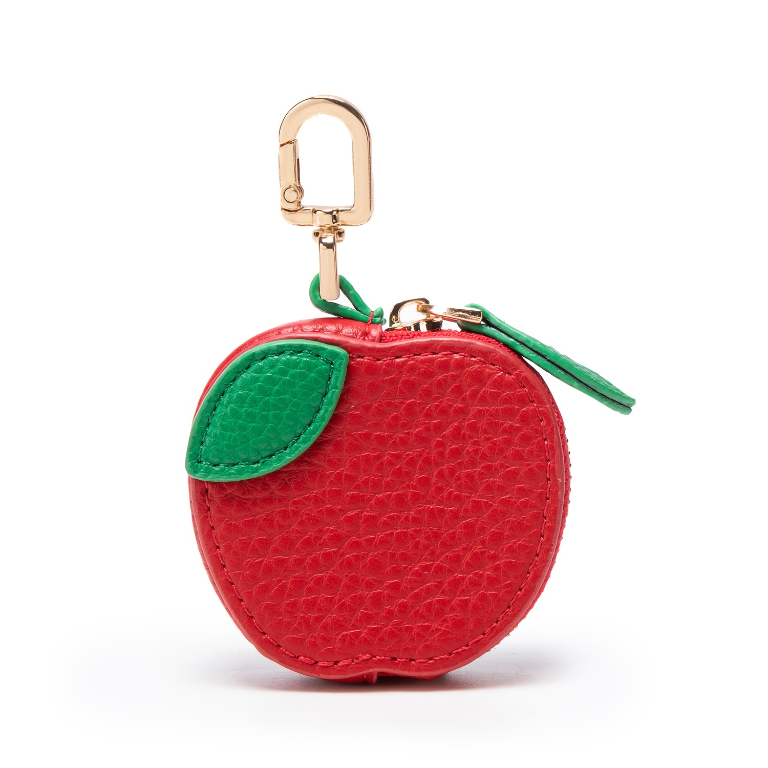TEMU Cute Shaped Mini Coin Purse, Lychee Texture Zipper Small Storage Bag With Metal Clasp Hook, Portable Keychain Pouch For , Keys, Daily Outdoor &