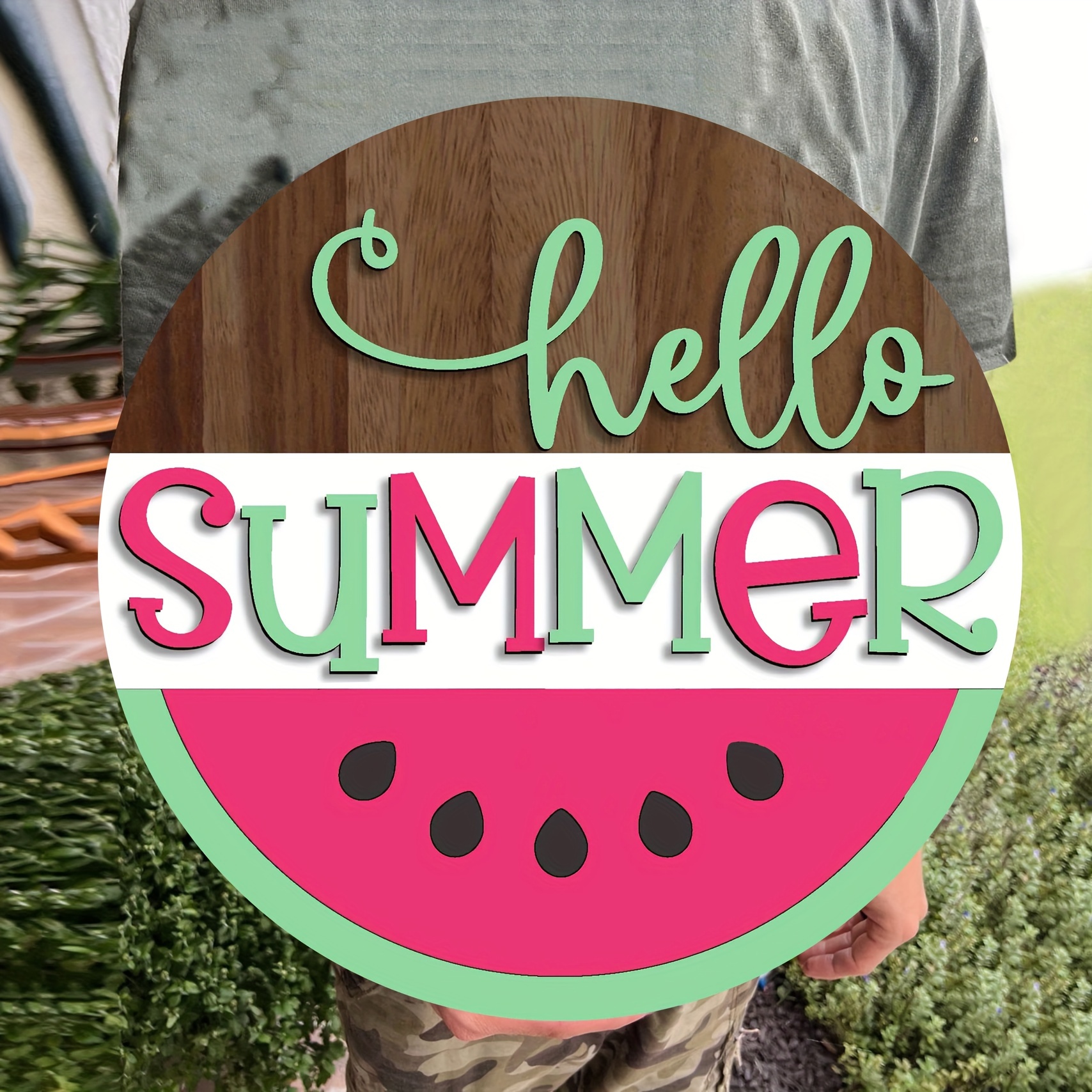 

Summer Sign For Front Door, Hello Summer Wreath Decoration For Porch Decor Hanging Gift For Farmhouse Home Bar Outdoor Indoor, Summer Door Hanger, Room Decor, Home Decor, Summer Decoration