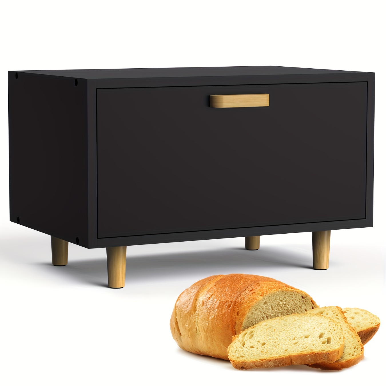 

Bread Box For Kitchen Countertop Large Farmhouse Bread Container Bread Storage Bamboo Bread Holder With Metal Door