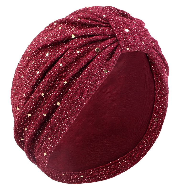 2-Pack Sparkly Muslim Turban Hats — Pre-Tied Hijab Beanie For Women