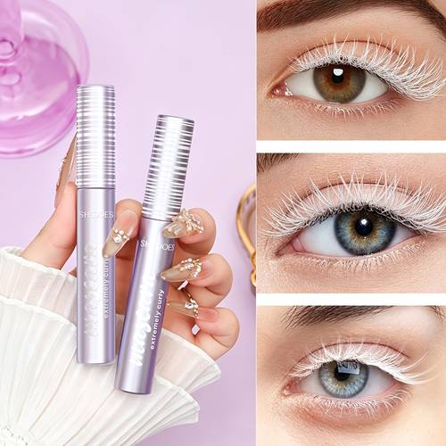 2pcs white mascara volumizing and lengthening waterproof sweatproof smudge proof free pigmented lightweight and feather like quick drying and film easy to remove suitable for holiday makeup