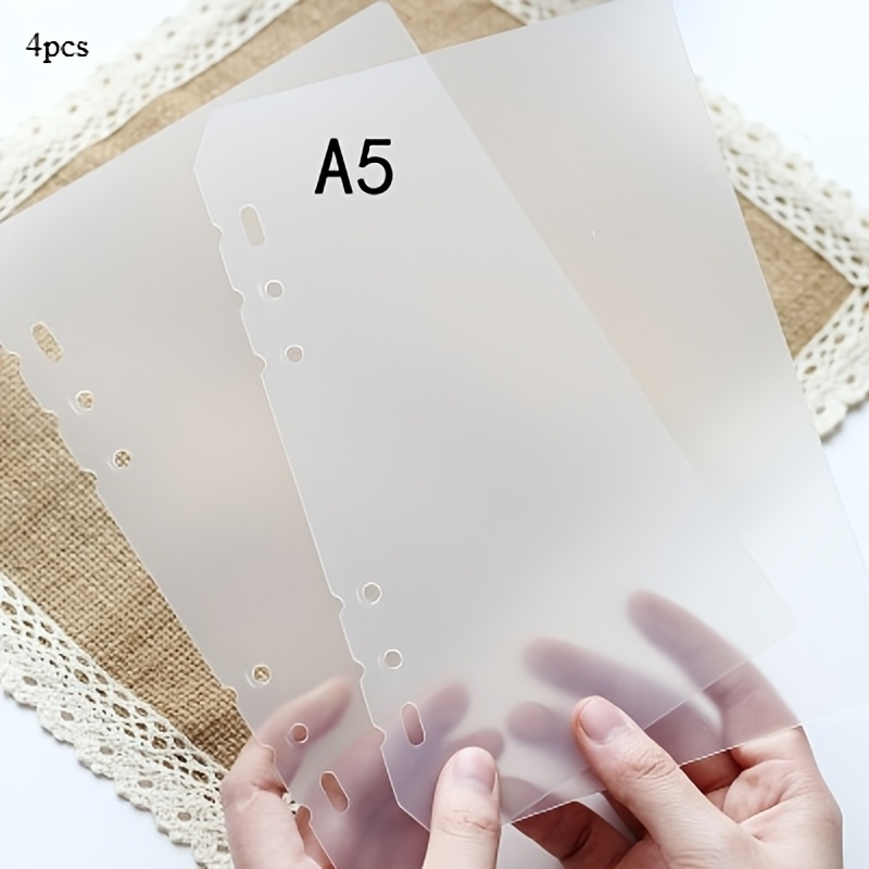 2pcs/4pcs Hand Account Partition Board/a7/a6/a5/b5/a4 Frosted Plastic Transparent Manual Document Cover Board/index Sheet Partition Board/office Partition Page