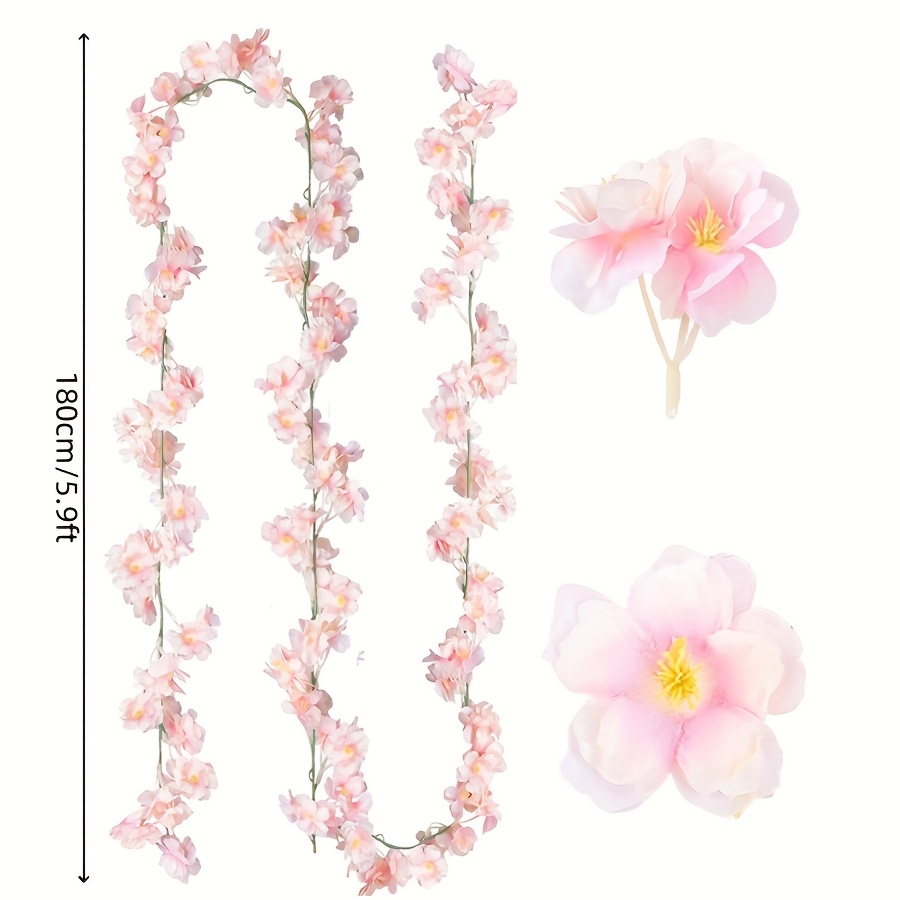 1pc Realistic Full- - Tall 1pc Fake Flower Vine Suitable For Wedding, Garden, Spring Party Decorations - Plastic Hanging Flowers For Event Decor, Plants, Christmas Decor