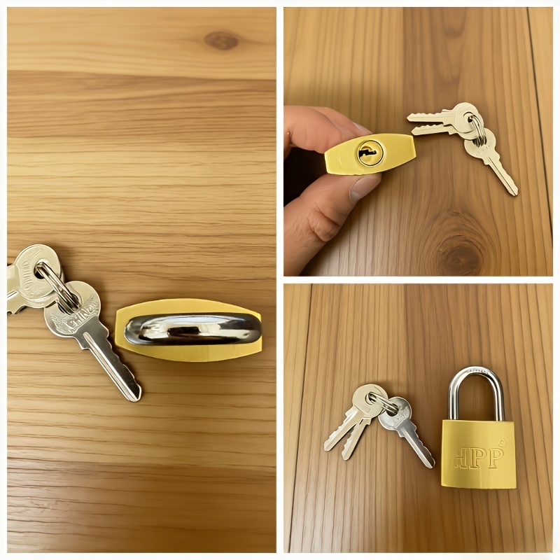 4pcs Lock Set with 3 Keys, Durable Metal Locks