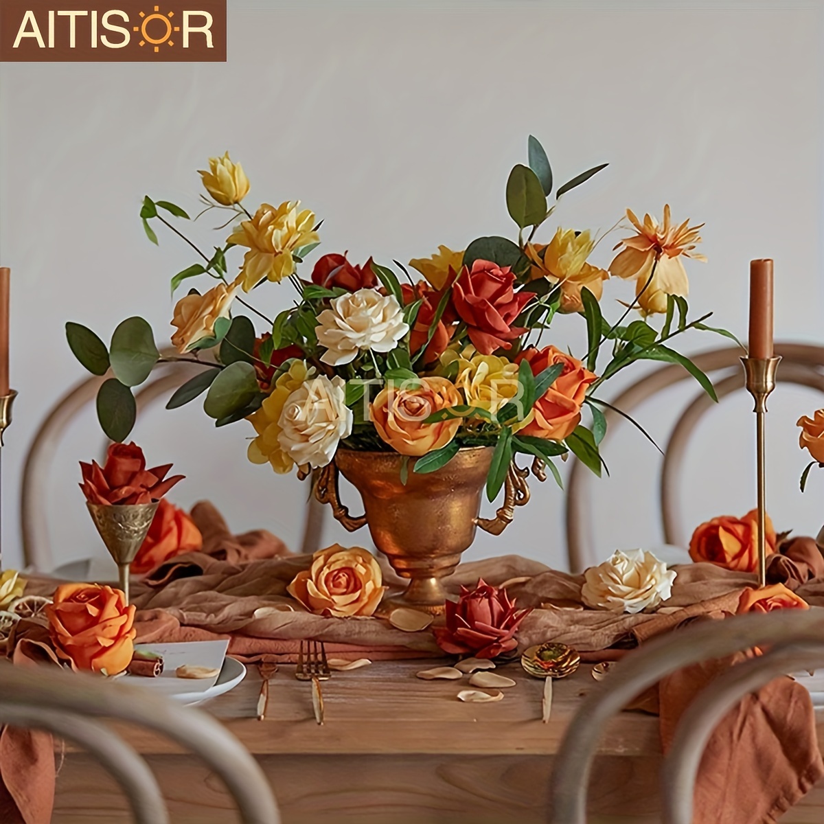 Lot De 25 Roses Artificielles En Mousse PE Avec Tiges, Aspect Et