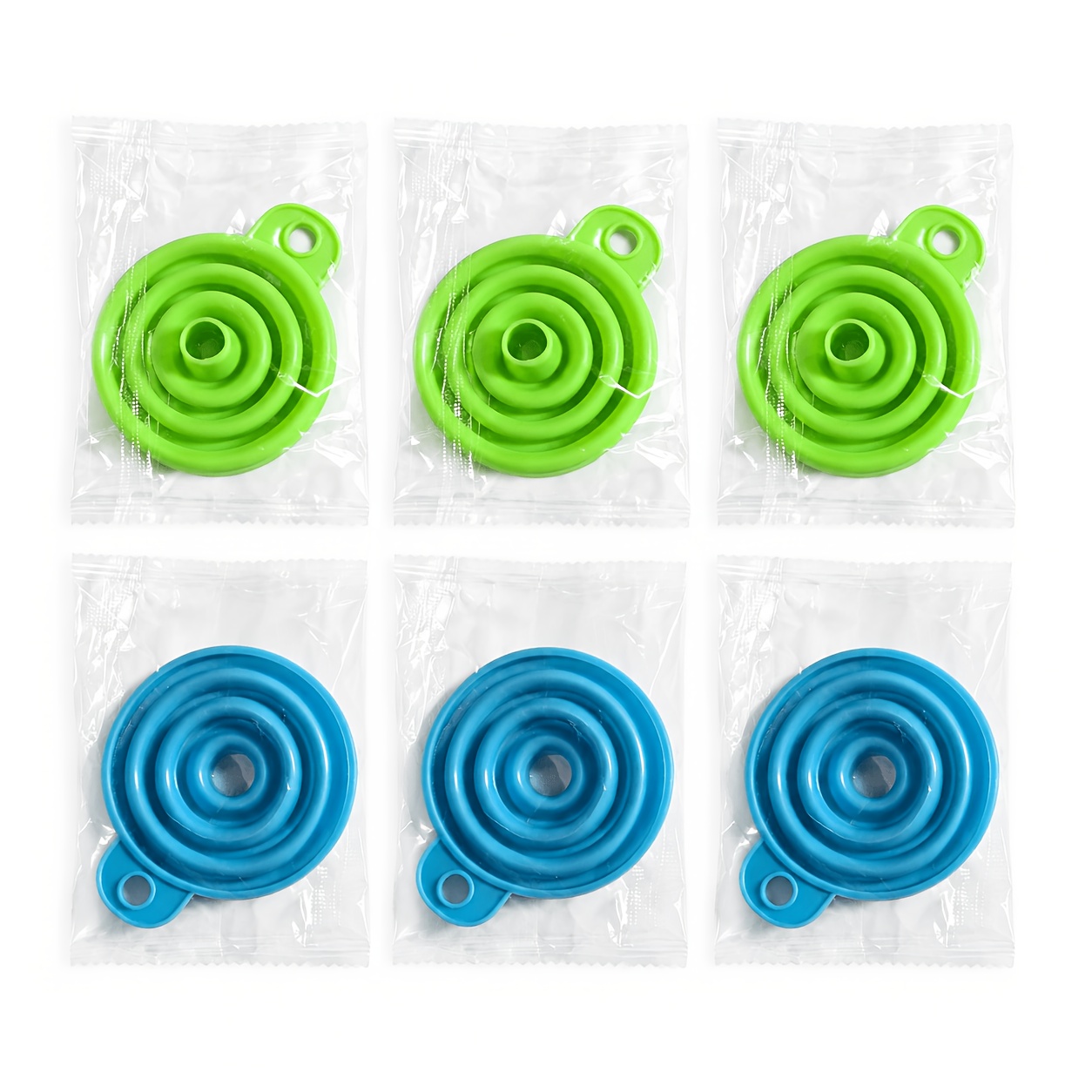 TEMU 6pcs Collapsible Silicone Funnel Flexible And Durable, Ideal For Pouring Liquids, , Powders, And More. Suitable For A Of Settings, Including