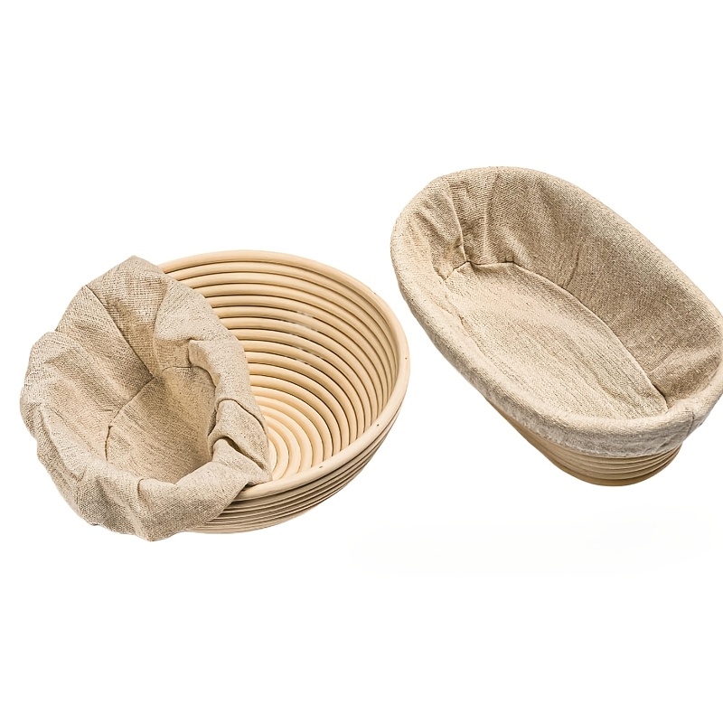 Banneton Bread Proofing Basket Set Of 2, 10 Lnch Oval Sourdough Bread Baking Supplies, Bread Making Starter Kit, Proofing Baskets For Baking Perfect Baker's Gift