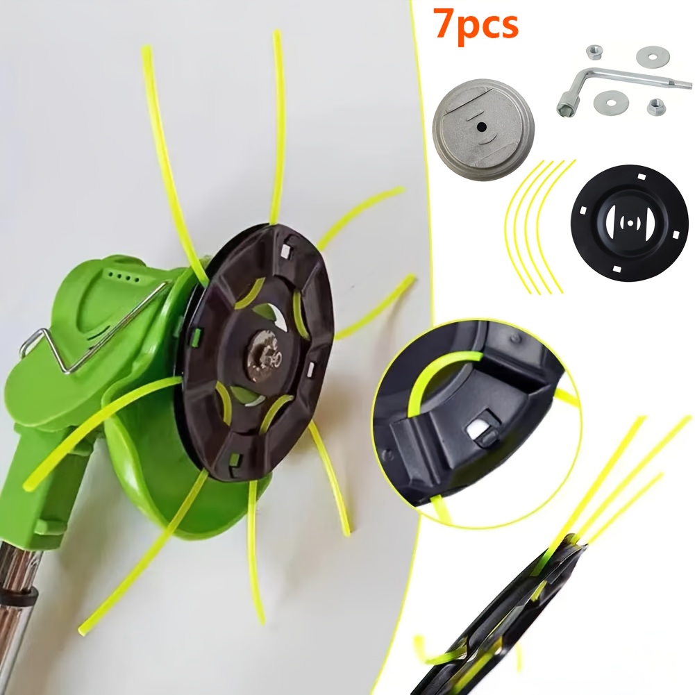 Image of 7pcs Set, Disc Lawn Trimmer Heads Lawnmower Trimmer Heads Suitable For Garden Trimming Lawn Mowing And Weeding Garden Additions