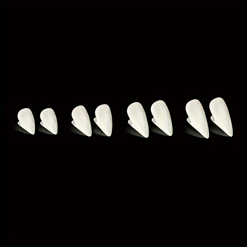 4 pairs white 13 15 17 19mm vampire fangs with bite pad resin role play teeth for new year carnival christmas role play and other items