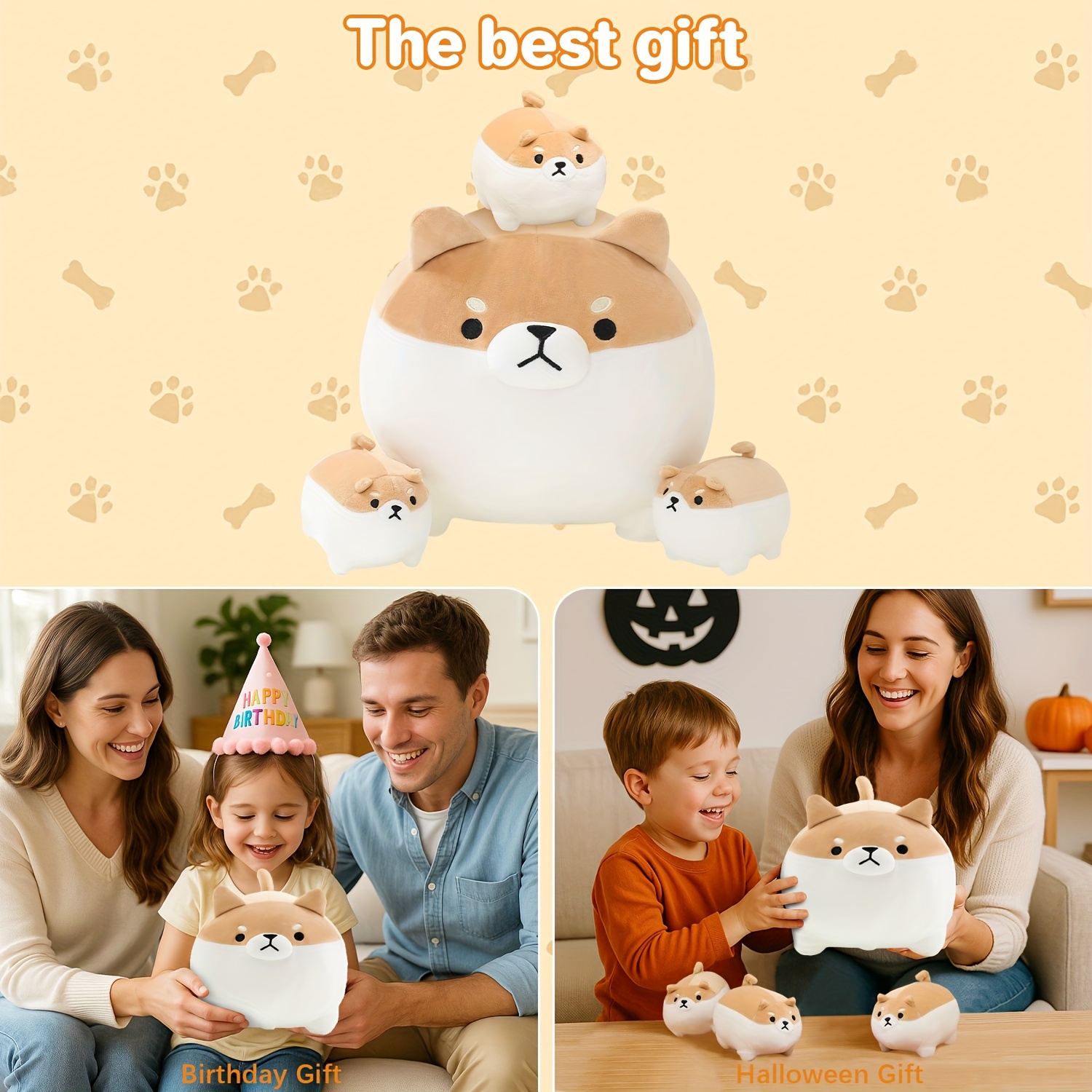 Cute Shiba Inu Plush Toy, Kawaii Soft Stuffed Dog Pillow for Kids And Adults, Squishy Animal Plushie for Home Decor, Cozy Throw Pillow, Adorable Birthday Gift for Girls And Boys