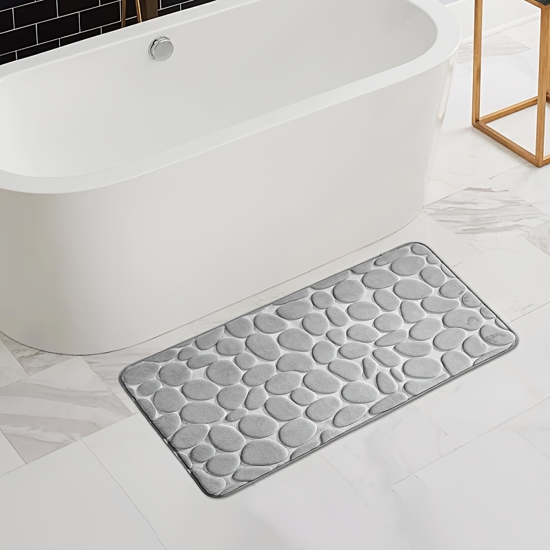 

Luxury Memory Foam Bath Mat With Stone Embossment - Quick Drying, Machine Washable, And Non-slip For Your Bathroom