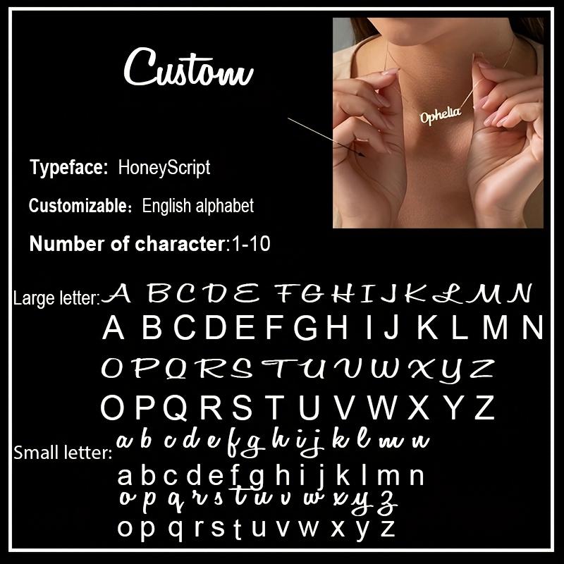TEMU Custom Name Necklace 304 304 304 304 Stainless Steel Jewelry Personalized Handmade Custom Cursive Font Pendant Unisex Daily Versatile Clothing