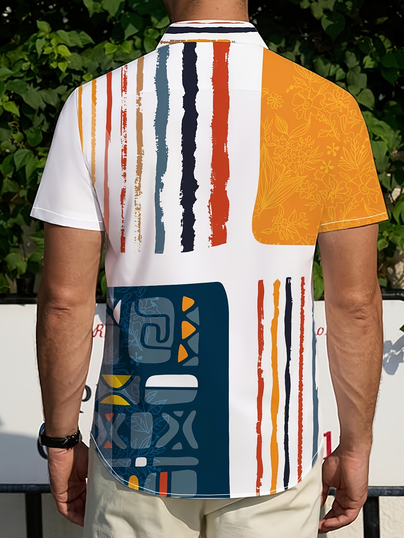 Men'S Vintage Shirt with a Stand Collar And Button Front, Made from Non-Stretch Fabric - Suitable for Both Formal And Casual Occasions - Available in Orange, Blue, Black, White