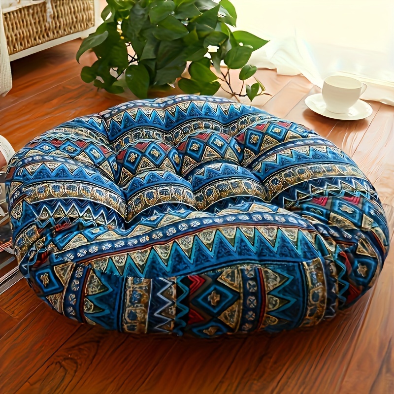 

Round Floor Cushion, Soft Cotton Linen Bohemian Yoga Mandala Meditation Mat Rice Floor Pillow Cushion Living Room Adult Casual Reading Corner