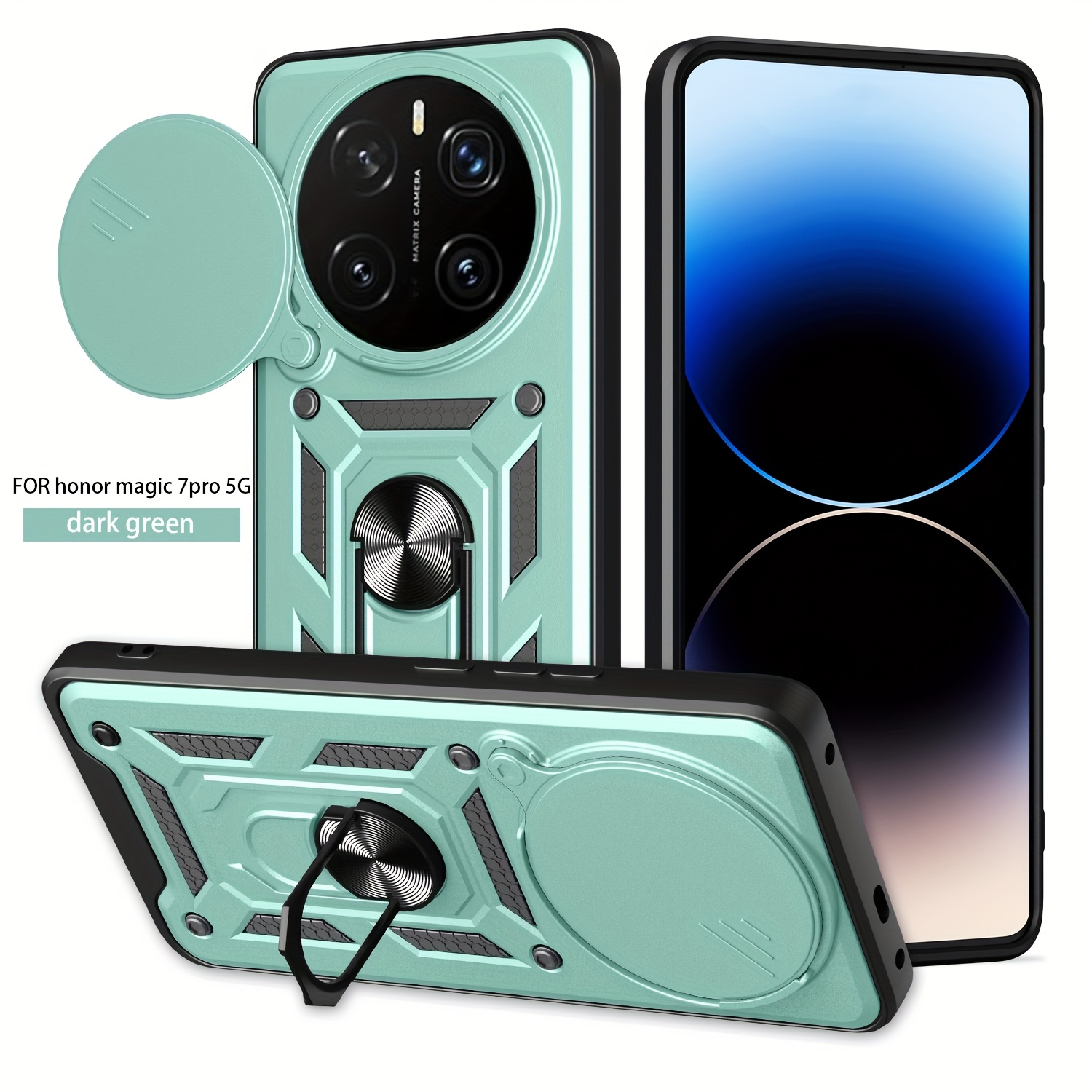 TEMU Phone Case: Suitable Magic 5 6 7 Pro With Sliding Cover And [ Protection] Bracket Magnetic Bracket Matte Texture Shockproof Phone Case