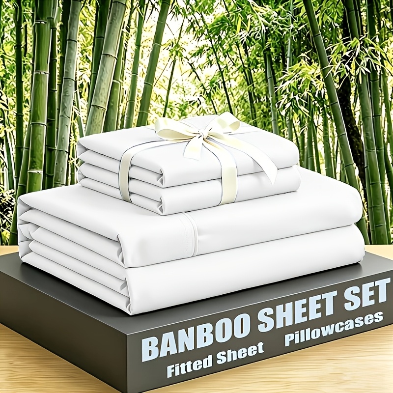 TEMU 4pcs Queen Sheet Set, Soft Cozy Fall/winter Bed Sheets, Breathable Fabric, 18" Deep Pocket, Wrinkle & Fade Resistant, 1 Flat Sheet + 1 Fitted