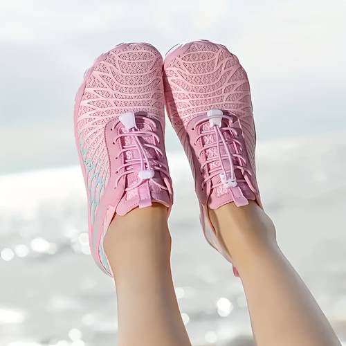 womens striped barefoot aqua shoes lightweight breathable mesh for fashionable outdoor hiking beach footwear with non slip rubber sole