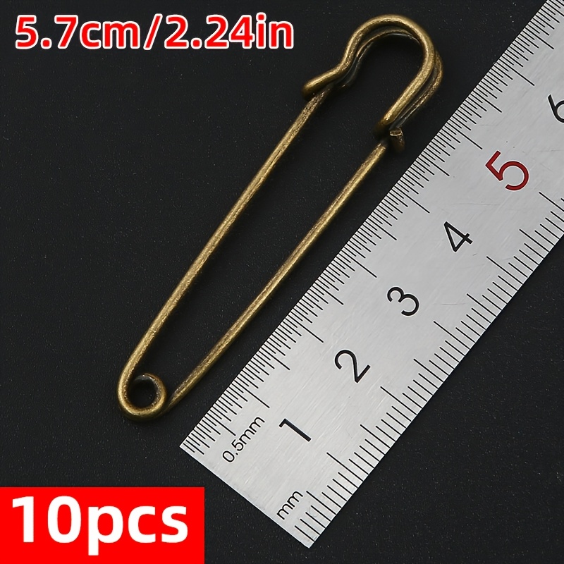 TEMU 10 Extra-large Safety Pins For Clothing, Leather, Canvas, Blankets, And Other Large Metal Safety Pins - Craft, Dresses, Sweaters, Heavy-duty