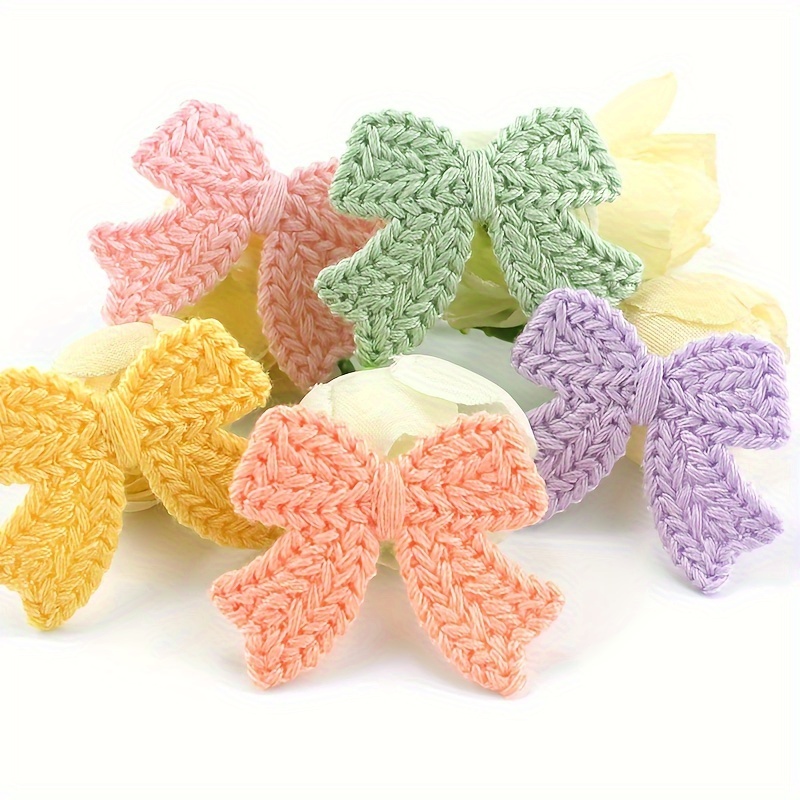 

30pcs Knitting Embroidery Bow Sewing Knitting Patches Suitable For Diy Accessories Brooch Clothing Pants Decorative