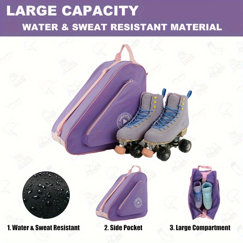 bolsa de patinaje, bolsa de patinaje de tela oxford con asa de   y superior, adecuada para mujeres, hombres y  , correa de   ajustable,  