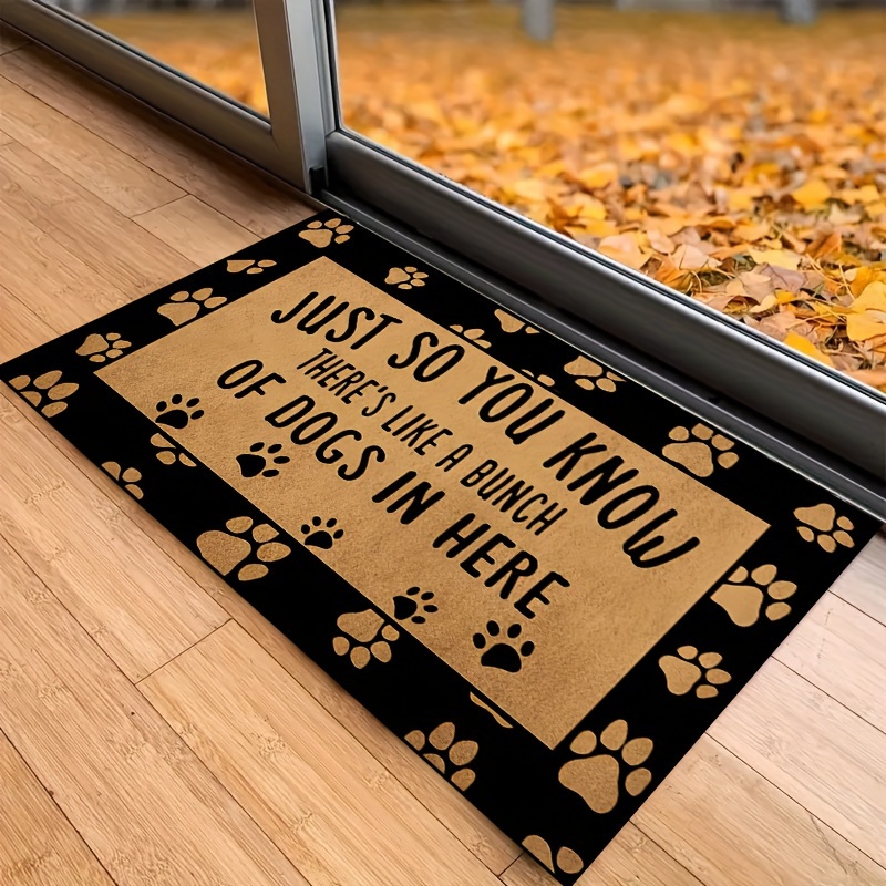 

[1000g Per Thickened Rug] 1pc 15x23/19x31/23x35/31x47inches ' Paw , Brown Background, ' Anti-slip Washable Polyester Door Mat Floor Mat For Indoor Outdoor Bedroom Room Yard Photo Props Gifts