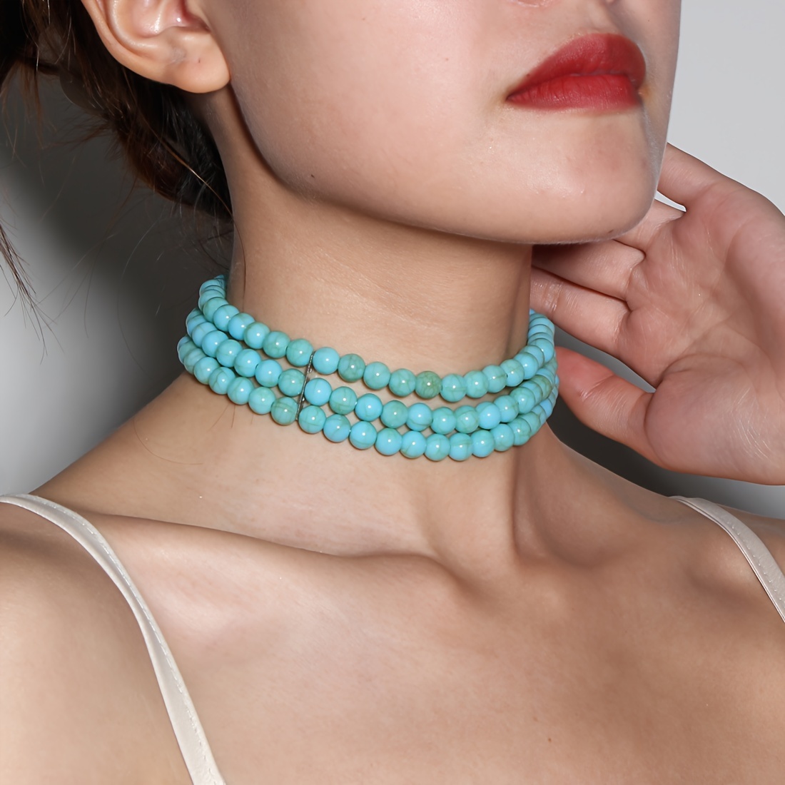 Boho 3 Layered Pendant Choker Necklace, Versatile Style