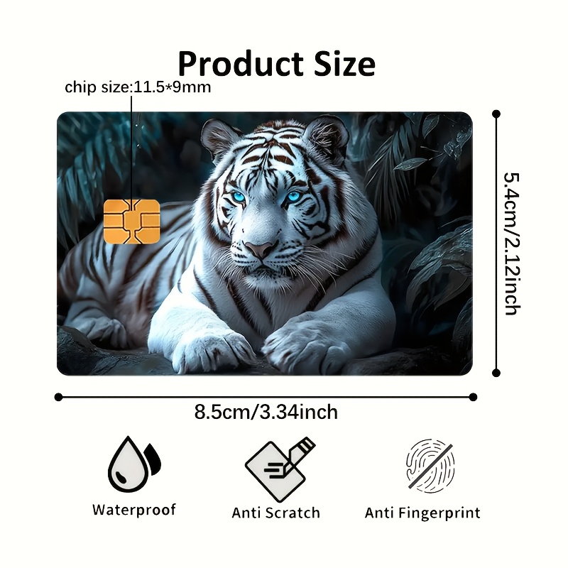 TEMU White Tiger Bank Card, Credit Card, Debit Card, Transit Card, Card, Skin Sticker