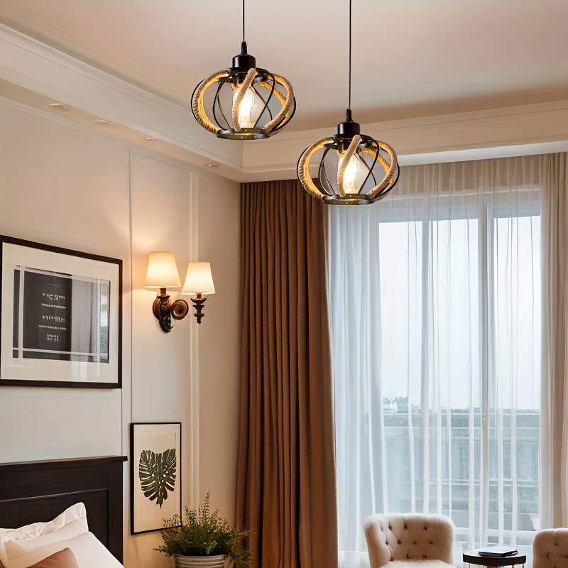 modern industrial chandelier with edison bulbs and rope lace trim warm rustic lighting for home bar or restaurant decor chandeliers for ceiling details 3