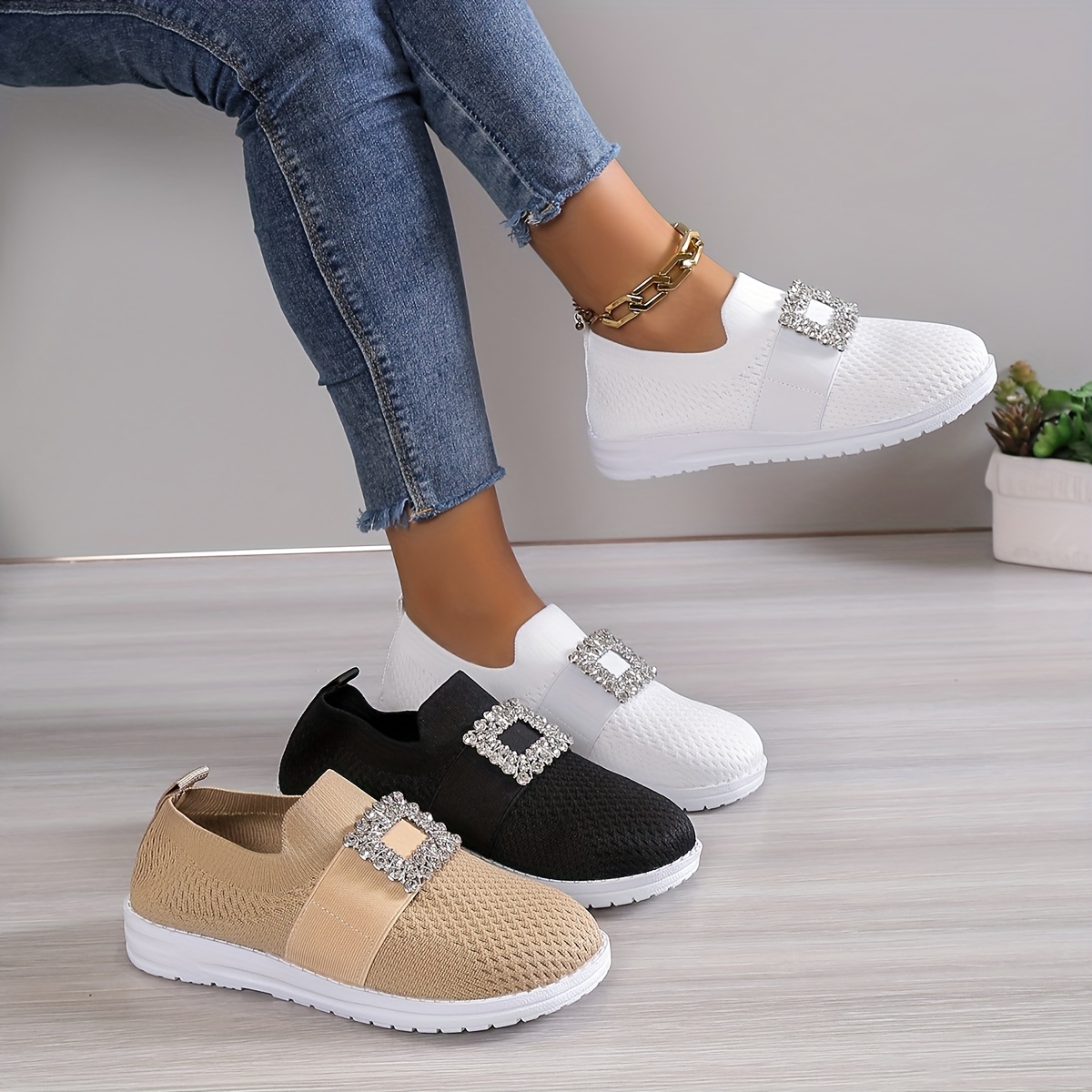 Schuh Plateau Sneaker Mit Strass Damen Plateau Sneaker Strass