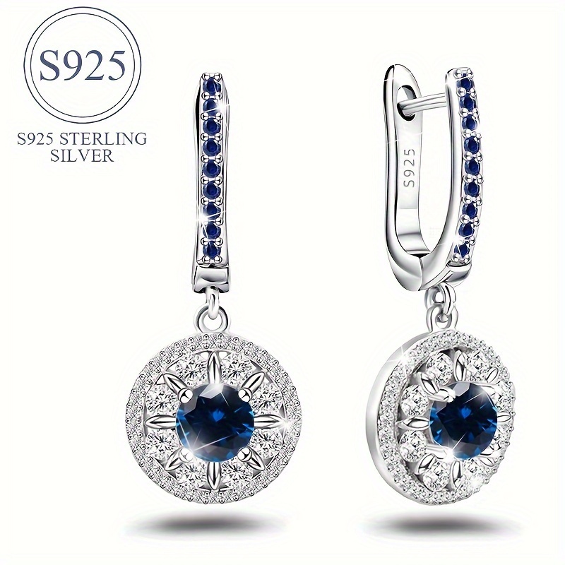 

Elegant Sterling Earrings With Blue Cubic Zirconia - Hypoallergenic, Sensitive Ears, Ideal Gift For Birthdays & Christmas