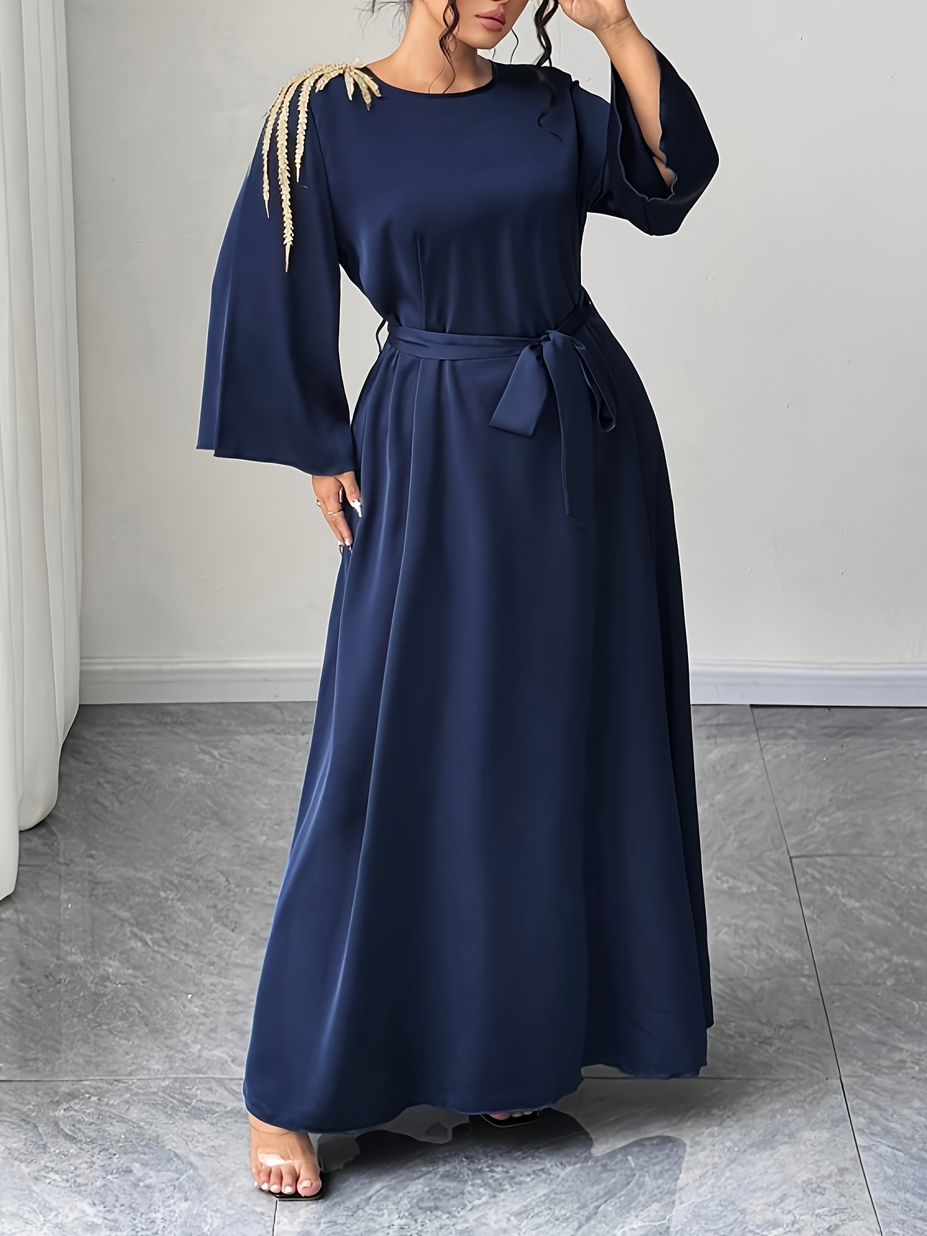 chinese dress ladies Royal Blue Maxi Dress with Open Back main image 0