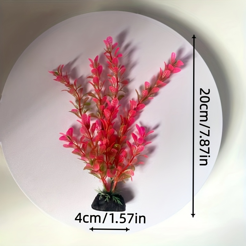Image of Red Pink Artificial Aquarium Plants, Non-toxic Fish Tank Decor, Simulated Waterweed Aquascaping Ornament For Betta